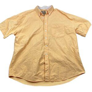 Sun River Mens Shirt Size XL Short Sleeve Yellow Button-Down 100% Cotton Vintage